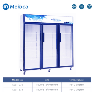 Refroidisseur vertical d'affichage en verre de grande capacité commerciale
